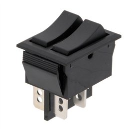 INTERRUPTOR BASCULANTE DOBLE TECLA NEGRO          